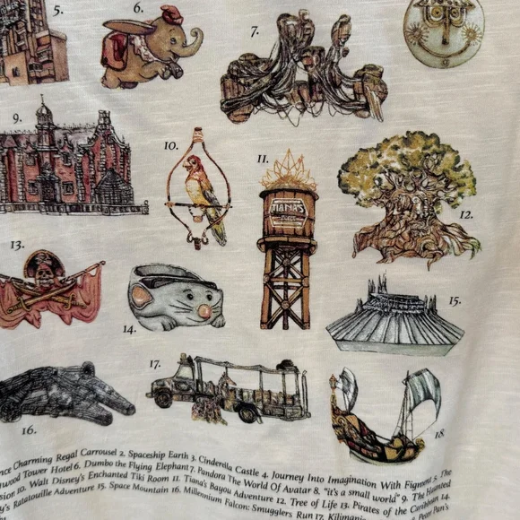 Disney Parks New Walt Disney World Attraction Icons Tee - Picture 4 of 5